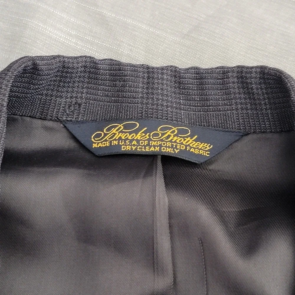 Brooks Brothers Sport Coat Blazer Plaid 2‎ Button Notch Lapel 42R USA Union Made